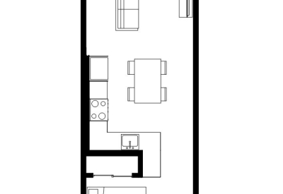 Typical studio floor plan for 1101 Sutter in San Francisco.