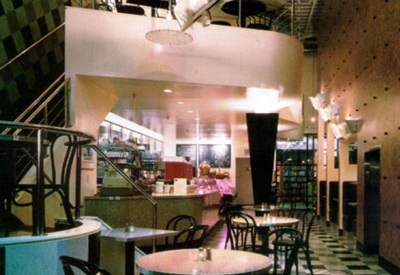 Interior view of Fred Cody Building & Cody's Cafe in Berkeley, California.