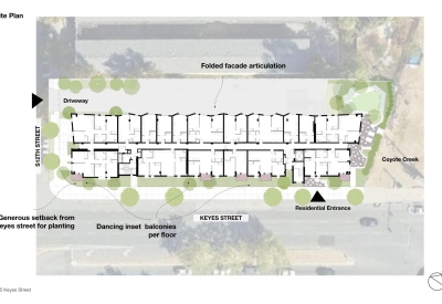 Site plan for 585 Keyes Street in San Jose, California.