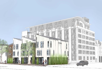 Exterior rendering for Capitol Lofts.