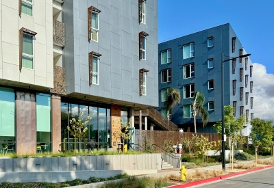 Exterior view of Sango Court in Milpitas, California.