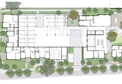 Ground level site plan for La Avenida in Mountain View, California.