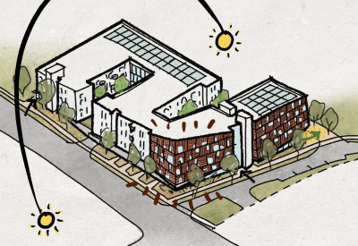 Site axon diagram for Mercury Courts in Nashville, Tennessee.