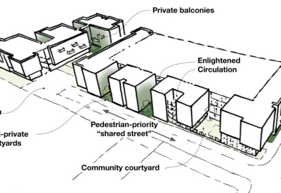 Digram for Midway Village Phase 1 showing the open spaces.