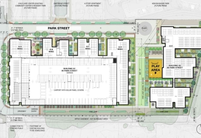 Site plan for Midway Village Phase 1 in Daly City, Ca.