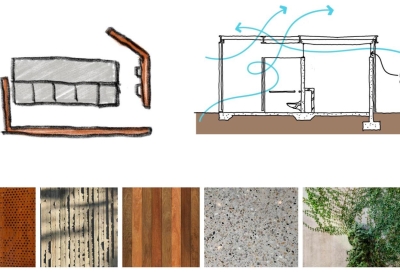 Diagram showing the materials used for CityWalk BHAM.