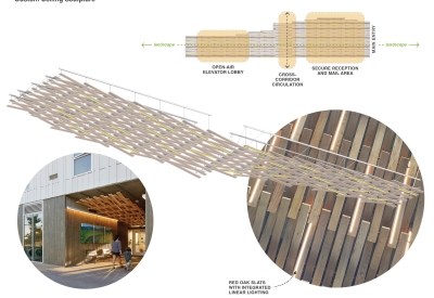 Diagram of the lobby roof design for Blue Oak Landing in Vallejo, California.