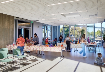 Interior view of the community room at Blue Oak Landing in Vallejo, California.