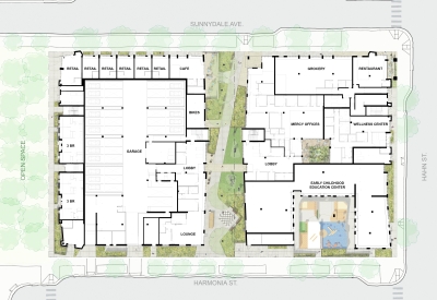 Lowe level site plan for Sunnydale Block 3 in San Francisco.