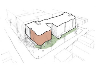 Diagram of the canopy for Africatown Plaza in Seattle, Washington.