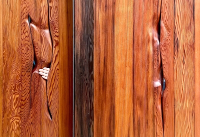 DBA_OAK sliding doors made of redwood.