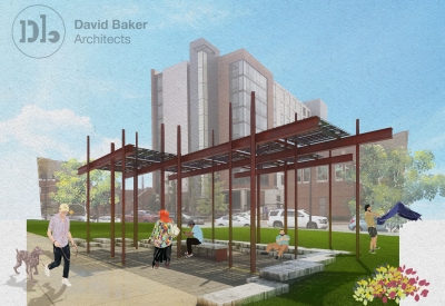 Exterior rendering of Solar Street Furniture.