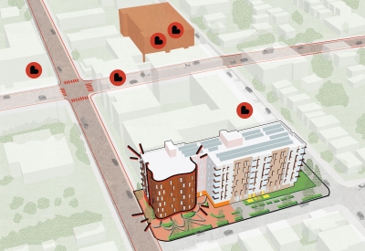 Site diagram for Africatown Plaza in Seattle, Washington.