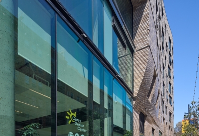 Exterior view of the retail space at 555 Larkin in San Francisco.