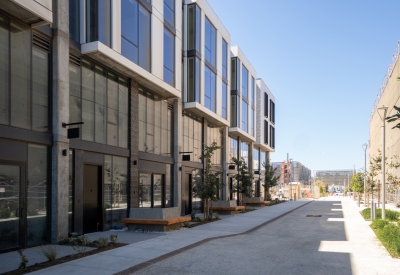 Exterior view of live-work units at Isle House on Treasure Island.