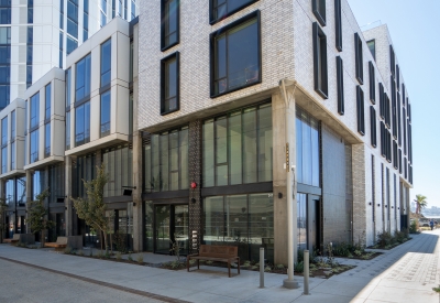 Exterior view of live-work units at Isle House on Treasure Island.
