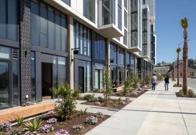 Live-work units at Isle House on Treasure Island.