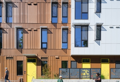 Exterior view of Africatown Plaza in Seattle.