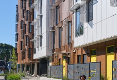 Exterior view of Africatown Plaza in Seattle.