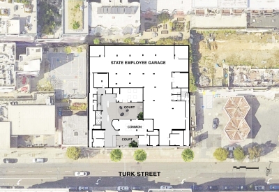 Level one site plan for 850 Turk.