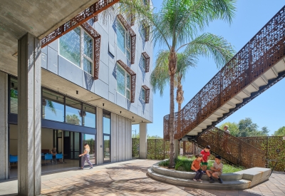 Entry courtyard at Sango Court.