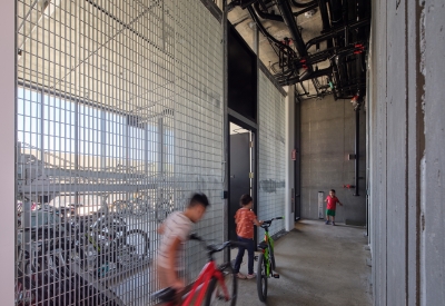 Secured bike parking at Sango Court.