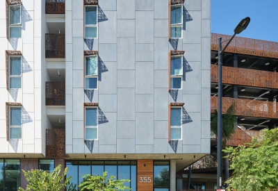 Exterior view of the entrance to Sango Court.