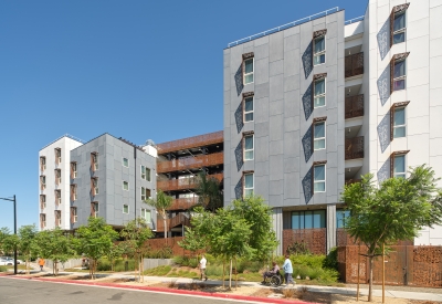 Exterior street view of Sango Court.