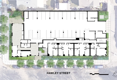 Ground level site plan for Coliseum Place.