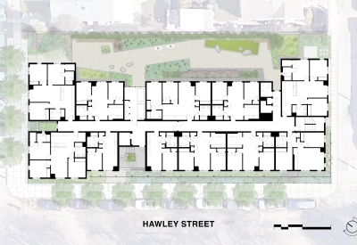4-6 Upper level site plan for Coliseum Place.