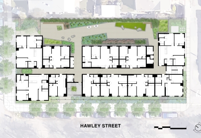 Second and third level site plan for Coliseum Place.