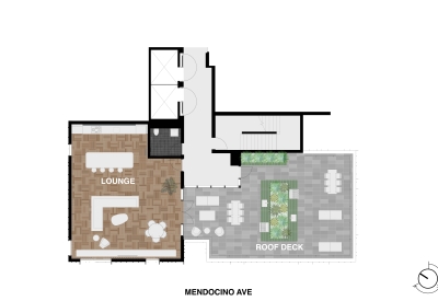 Enlarged site plan for level eight at 420 Mendocino in Santa Rose, California.