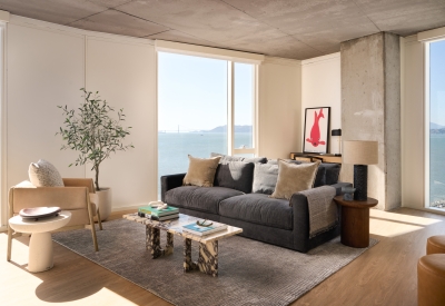 Resident living room at Isle House on Treasure Island in San Francisco.