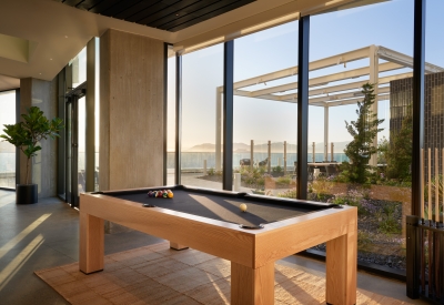 Resident lounge at Isle House on Treasure Island in San Francisco.