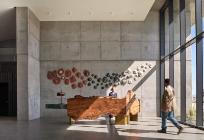 Interior lobby at Isle House on Treasure Island in San Francisco.