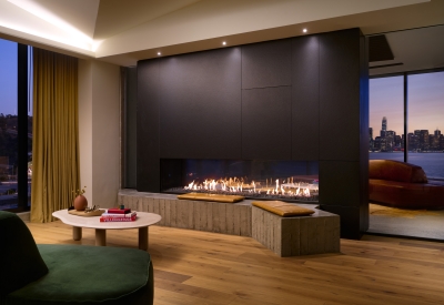 Resident lounge at Isle House on Treasure Island in San Francisco.