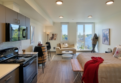 Residential unit at Africatown Plaza in Seattle.