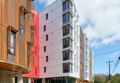 Exterior view of Africatown Plaza in Seattle.