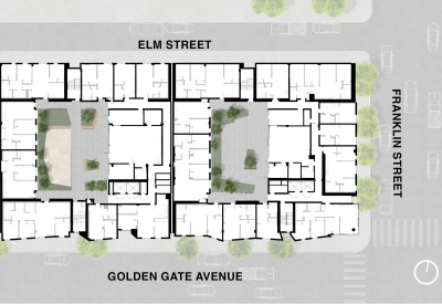 Level one site plan for 750 Golden Gate.