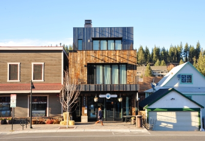 Exterior view of Truckee Prototype Mixed-Use Townhouse in Truckee, California.