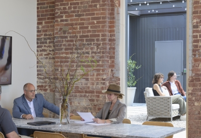 Interior view of Wyatt Builds office.