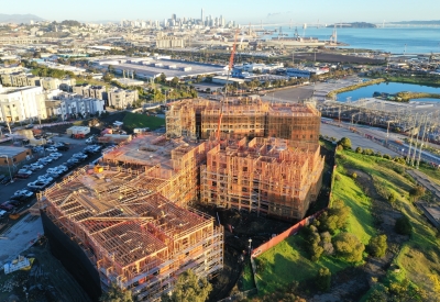 Aerial view of construction of Hunters View Phase 3