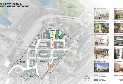 Context plan for Hunter’s View Neighborhood, highlighting community amenities.