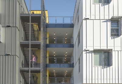 Exterior view of the entry to 88 Park Street at Midway Village.