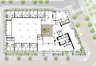Level two site plan for Isle House in San Francisco. 