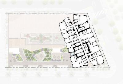 Tower level site plan for Isle House in San Francisco. 