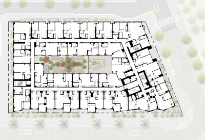 Level three floor plan for Isle House in San Francisco. 