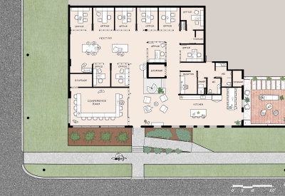 Ground floor plan of Wyatt Builds Office.
