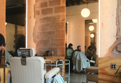 Barbershop station at Zephyr Barber.