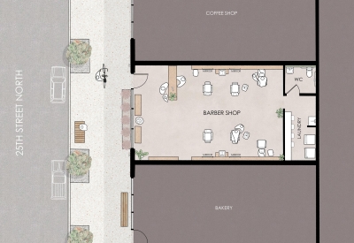 Site plan for Zephyr Barber.